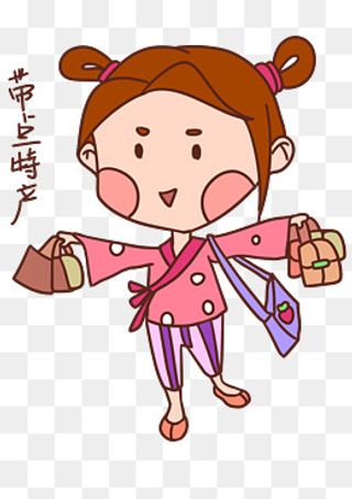 手绘卡通可爱女孩带点特产表情包