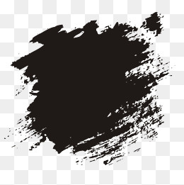 水粉笔触黑色画画,免抠元素