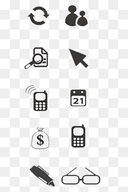 手机电脑常用图标素材,免抠元素