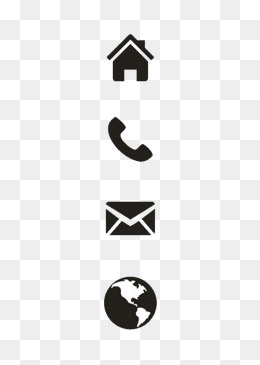 黑色住址电话图标,免抠元素(567*794px)psd模版下载