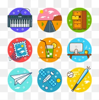 卡通日常生活小图标,免抠元素