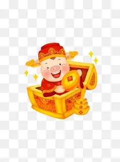 手绘卡通立体猪IP精品新年元素之,免抠元素 手绘卡通立体猪IP精品新年元素之,免抠元素