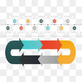 彩色数轴矢量,免抠元素