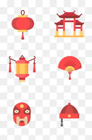 中国元素相关图标,免抠元素