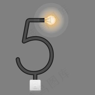 创意矢量灯光数字