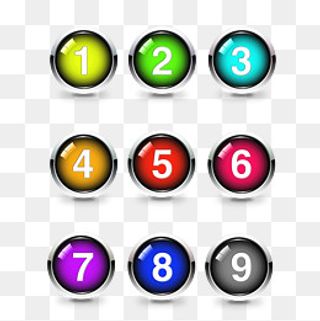 彩色阿拉伯数字,免抠元素