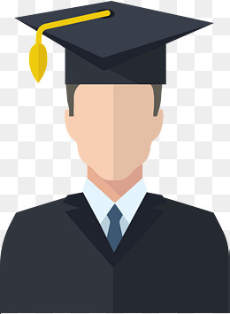 卡通穿学士服的毕业生,免抠元素
