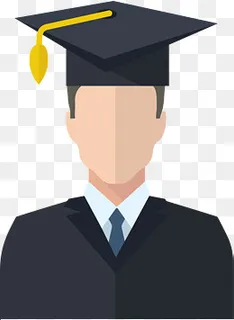 卡通穿学士服的毕业生,免抠元素