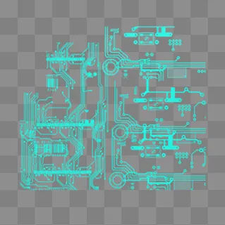 蓝色科技控制电路图元素,免抠元素