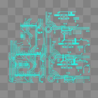 蓝色科技控制电路图元素,免抠元素
