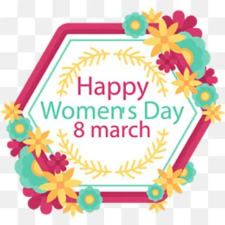 3.8妇女节花环标签,免抠元素