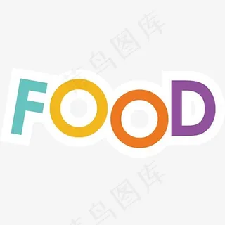 矢量彩色food英文艺术字