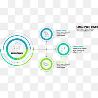 矢量手绘圆形分支图,免抠元素