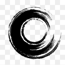 黑色圆圈笔刷,免抠元素
