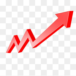 红色箭头增长值,免抠元素