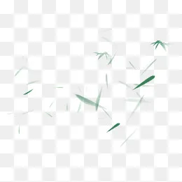 绿色竹叶漂浮素材