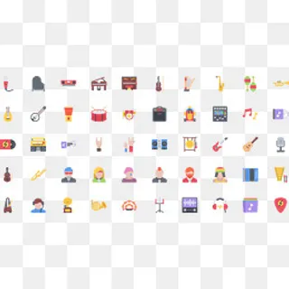 音乐乐器声乐彩色扁平图标,免抠元素