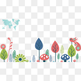 矢量花草装饰边框,免抠元素