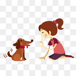 喂狗场景,免抠元素