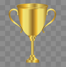 手绘黄色的奖杯插画