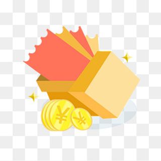 立体风格矢量礼盒卡券与现金奖品,免抠元素