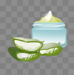 手绘芦荟面膜插画