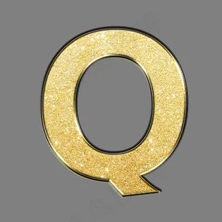 创意黑金金沙PSD字母Q