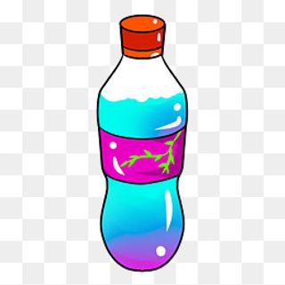 彩色手绘饮料瓶子元素,免抠元素
