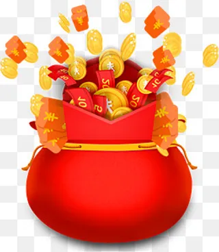 新年装饰红包福袋,免抠元素