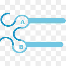 蓝色创意AB选项ppt图表