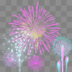 缤纷烟花礼花元素,免抠元素