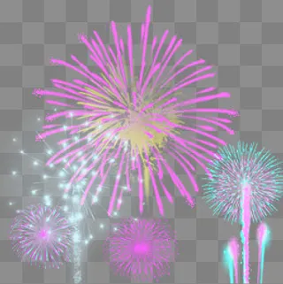 缤纷烟花礼花元素,免抠元素