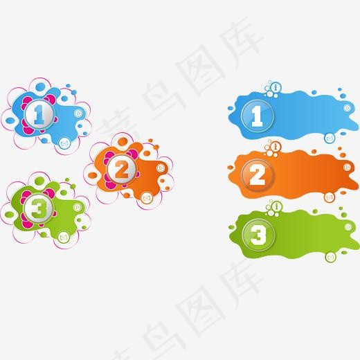 水渍状数字标签矢量,免抠元素艺术字