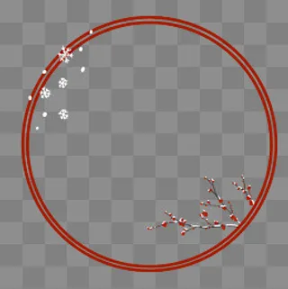 古风冬日梅花边框,免抠元素