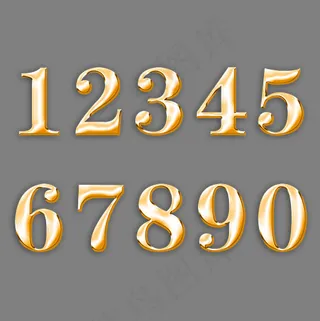 金色质感3D立体创意艺术数字