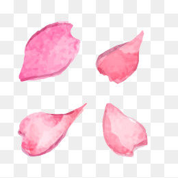 粉红色水彩花瓣春季樱花桃花素材,免抠元素