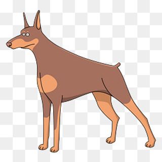 矢量卡通手绘站立瘦瘦狗,免抠元素