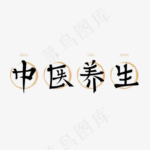中医养生创意古典字体(2000*2000px)ai矢量模版下载