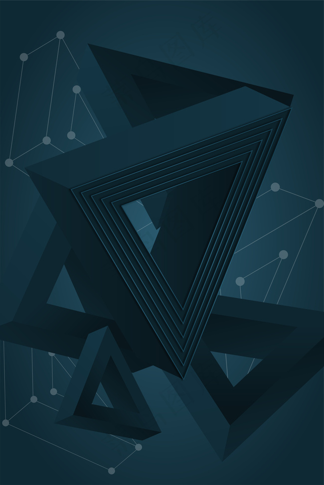 暗系三角立体科技背景背景图片素材,背景元素