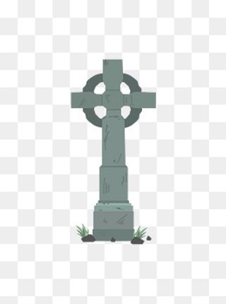 万圣节坟墓矢量素材墓碑杂草,免抠元素