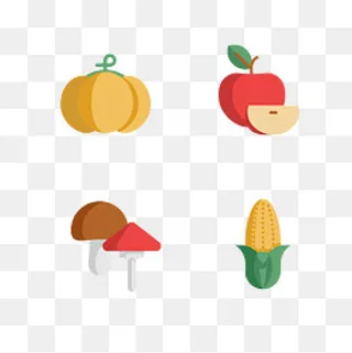 各种常见水果蔬菜免扣图标,免抠元素