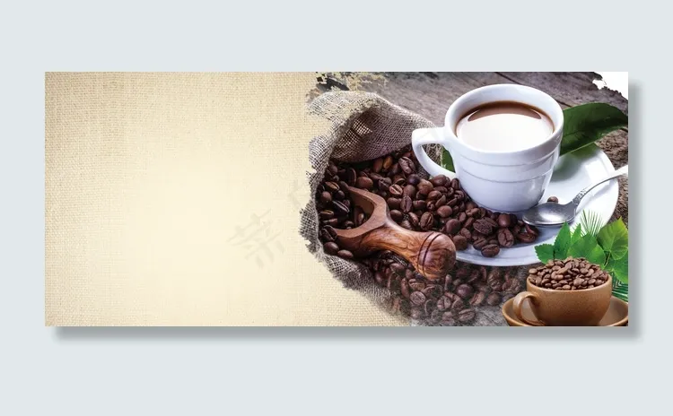 麻布纹理咖啡豆咖啡菜单海报背景素材背景图片素材