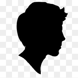 卡通小男孩头部剪影图