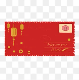 中国红灯笼铅笔新春元旦装饰猪年,免抠元素