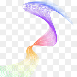 彩色不规则曲线背景装饰图案免抠