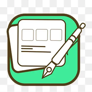 绿色手绘圆角记录元素,免抠元素