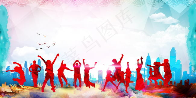 无奋斗不青春五四青年节背景模板背景图片素材