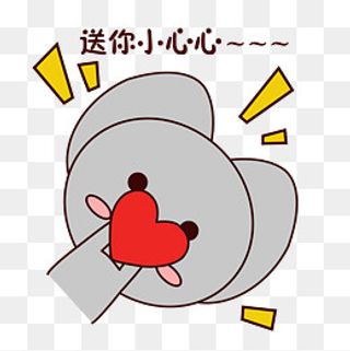 手绘卡通可爱萌宠动物表情包灰色