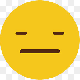 黄色可爱圆脸矢量眯成线表情,免抠元素