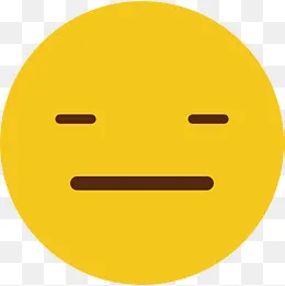 黄色可爱圆脸矢量眯成线表情,免抠元素